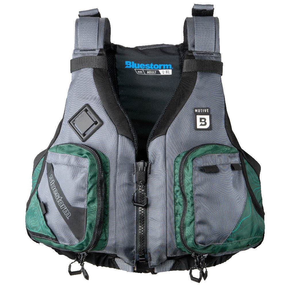 Suncoast Marine and Auto offers Bluestorm Motive Kayak Fishing Vest - Hunter Green - L/XL [BS-248-HNT-L/XL]