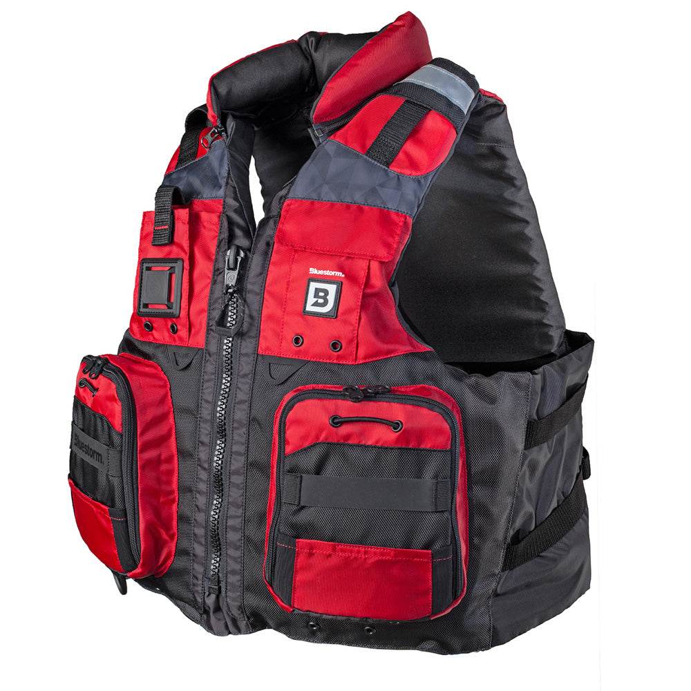 Suncoast Marine and Auto offers Bluestorm Classic Adult Fishing Life Jacket - Nitro Red - S/M [BS-70B-RED-S/M]