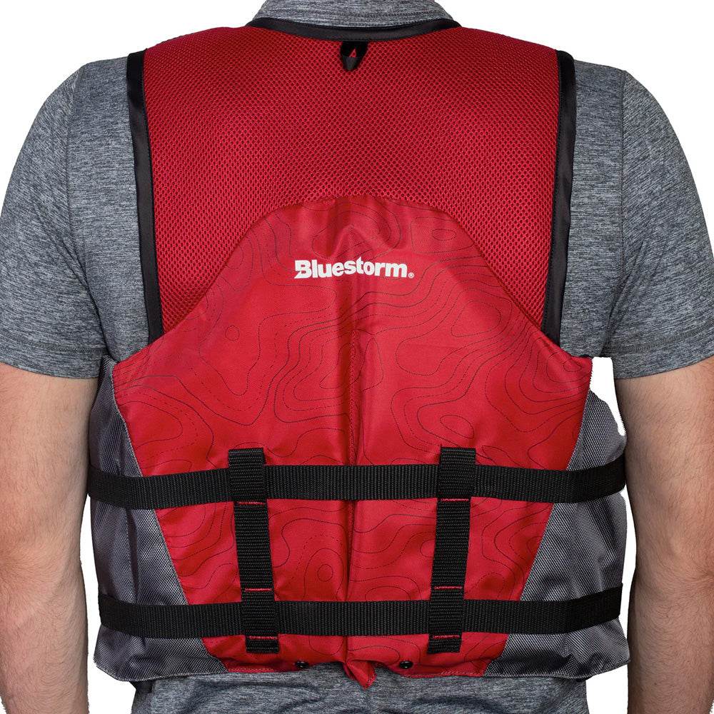 Suncoast Marine and Auto offers Bluestorm Sportsman Adult Mesh Fishing Life Jacket - Nitro Red - S/M [BS-105-FDC-S/M]