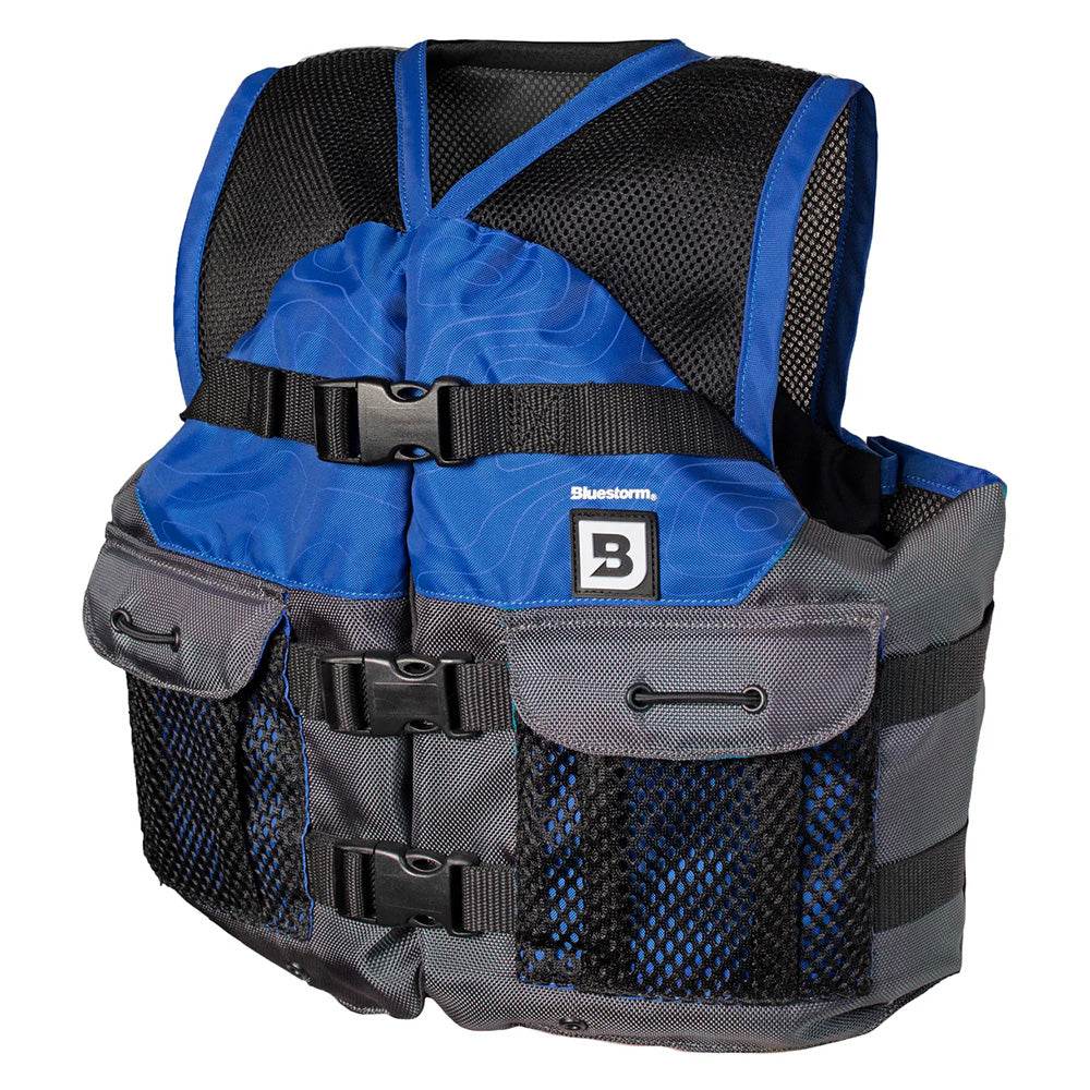 Suncoast Marine and Auto offers Bluestorm Sportsman Youth Mesh Fishing Life Jacket - Deep Blue [BS-105-NAV-Y]