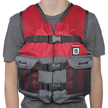 Suncoast Marine and Auto offers Bluestorm Sportsman Youth Mesh Fishing Life Jacket - Nitro Red [BS-105-RED-Y]