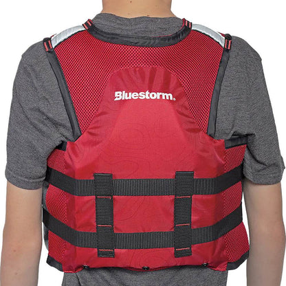 Suncoast Marine and Auto offers Bluestorm Sportsman Youth Mesh Fishing Life Jacket - Nitro Red [BS-105-RED-Y]