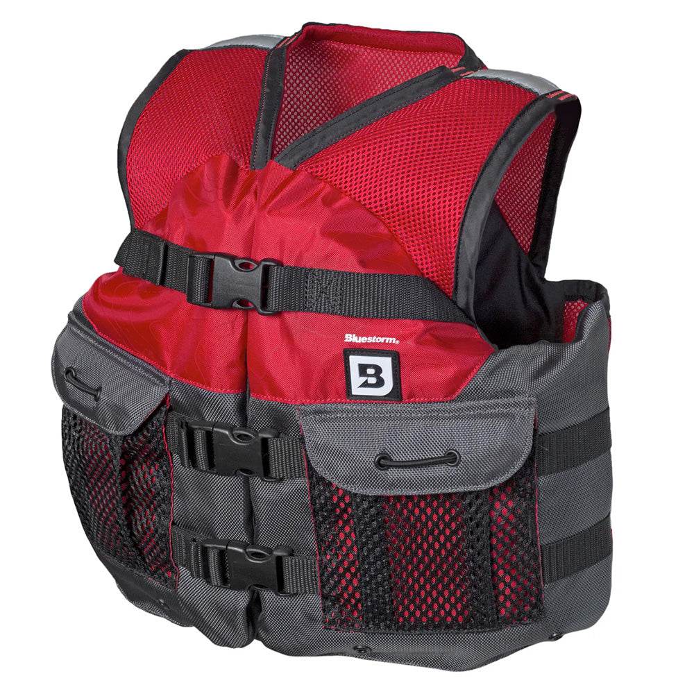 Suncoast Marine and Auto offers Bluestorm Sportsman Youth Mesh Fishing Life Jacket - Nitro Red [BS-105-RED-Y]