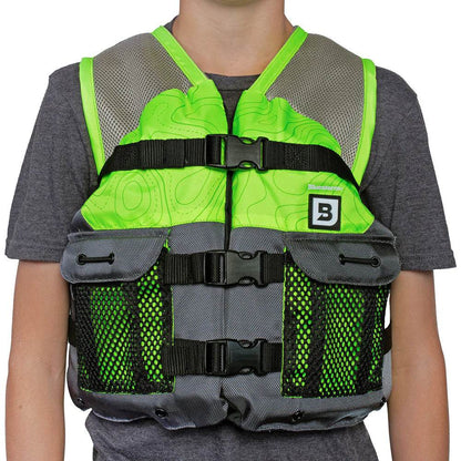 Suncoast Marine and Auto offers Bluestorm Sportsman Youth Mesh Fishing Life Jacket - Hi-Vis [BS-105-HVS-Y]