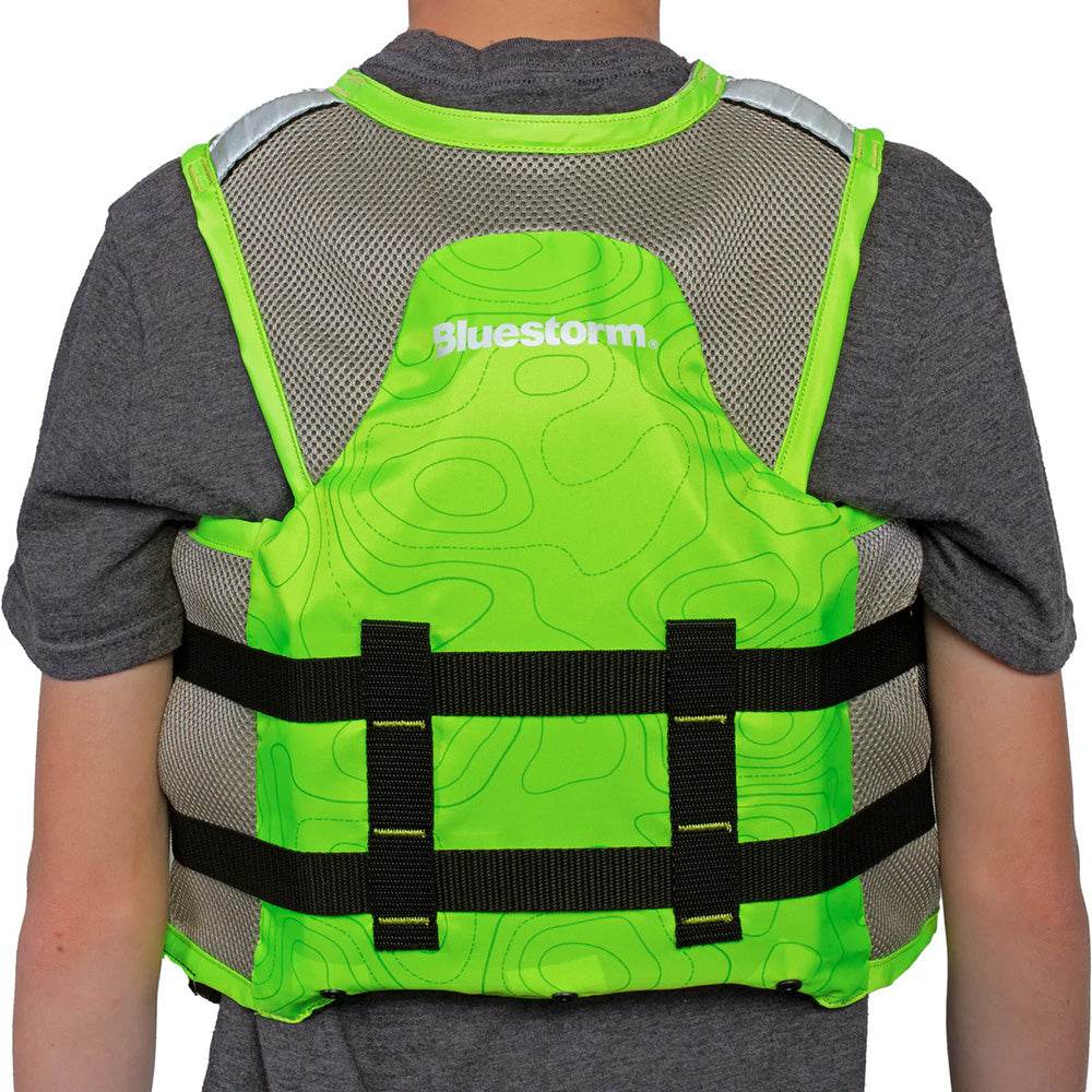 Suncoast Marine and Auto offers Bluestorm Sportsman Youth Mesh Fishing Life Jacket - Hi-Vis [BS-105-HVS-Y]