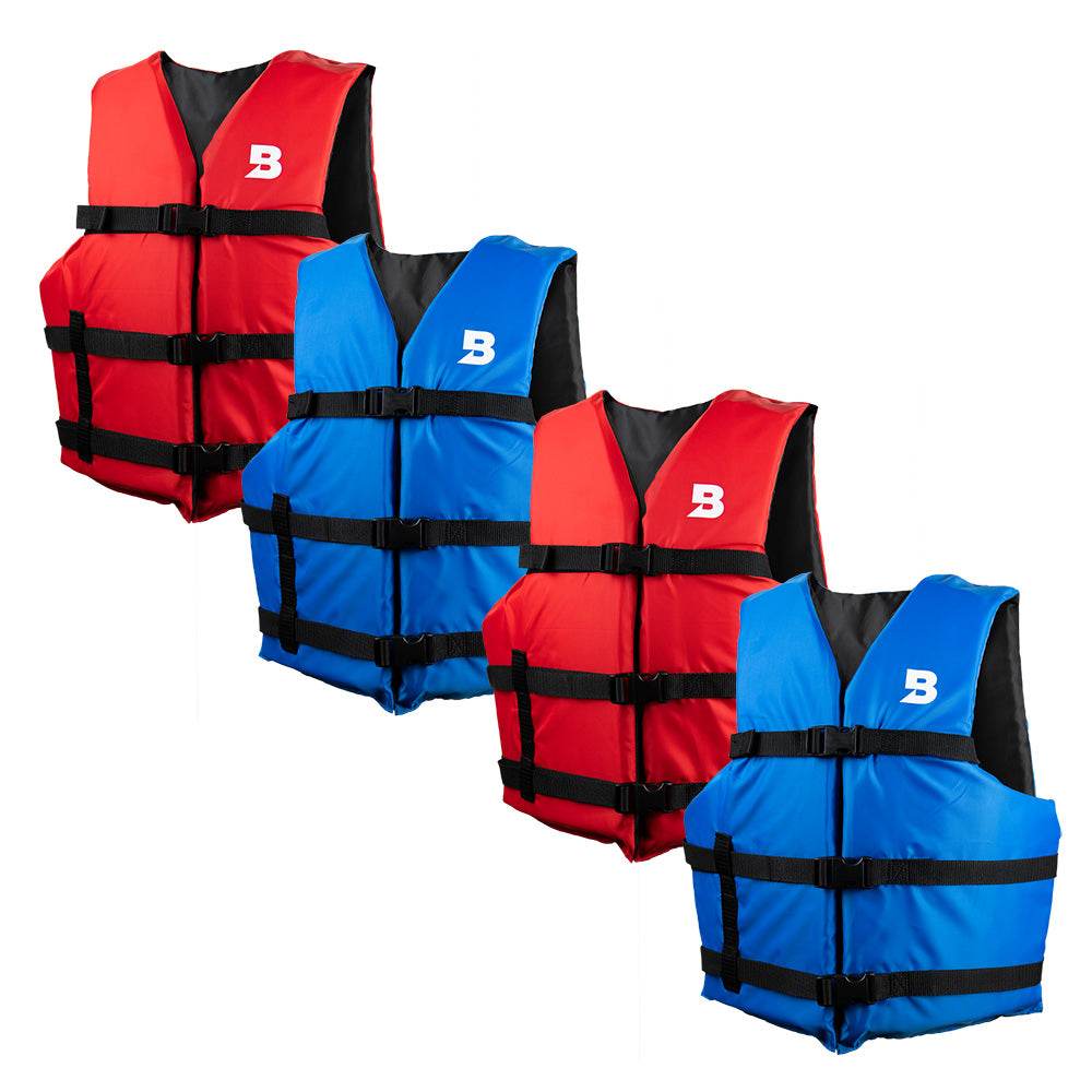 Suncoast Marine and Auto offers Type III General Boating Adult Universal Foam Life Jacket - Blue/Red *4-Pack [BS-165-B/R-4]