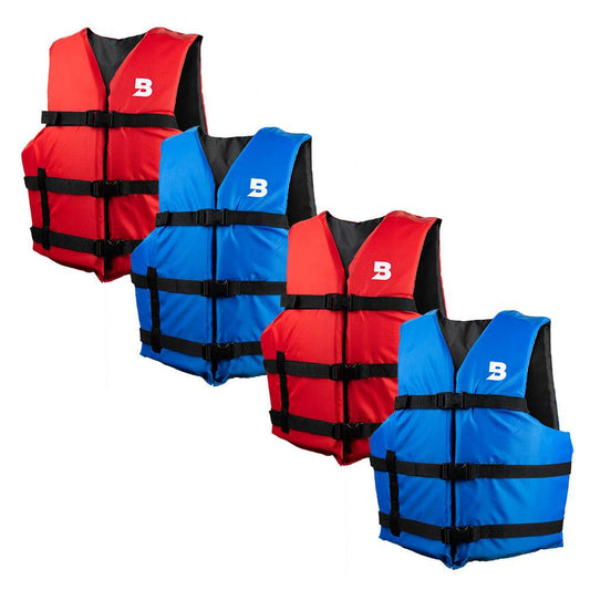 Suncoast Marine and Auto offers Type III General Boating Adult Universal Foam Life Jacket - Blue/Red *4-Pack [BS-165-B/R-4]