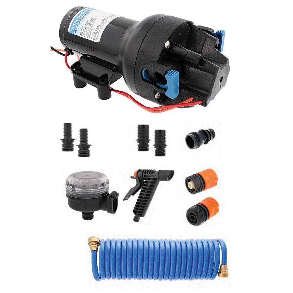 Suncoast Marine and Auto offers Jabsco HotShot HD5 Heavy Duty Washdown Pump Kit w/25' HoseCoil - 12V - 5GPM - 70PSI [P501J-119N-4A]