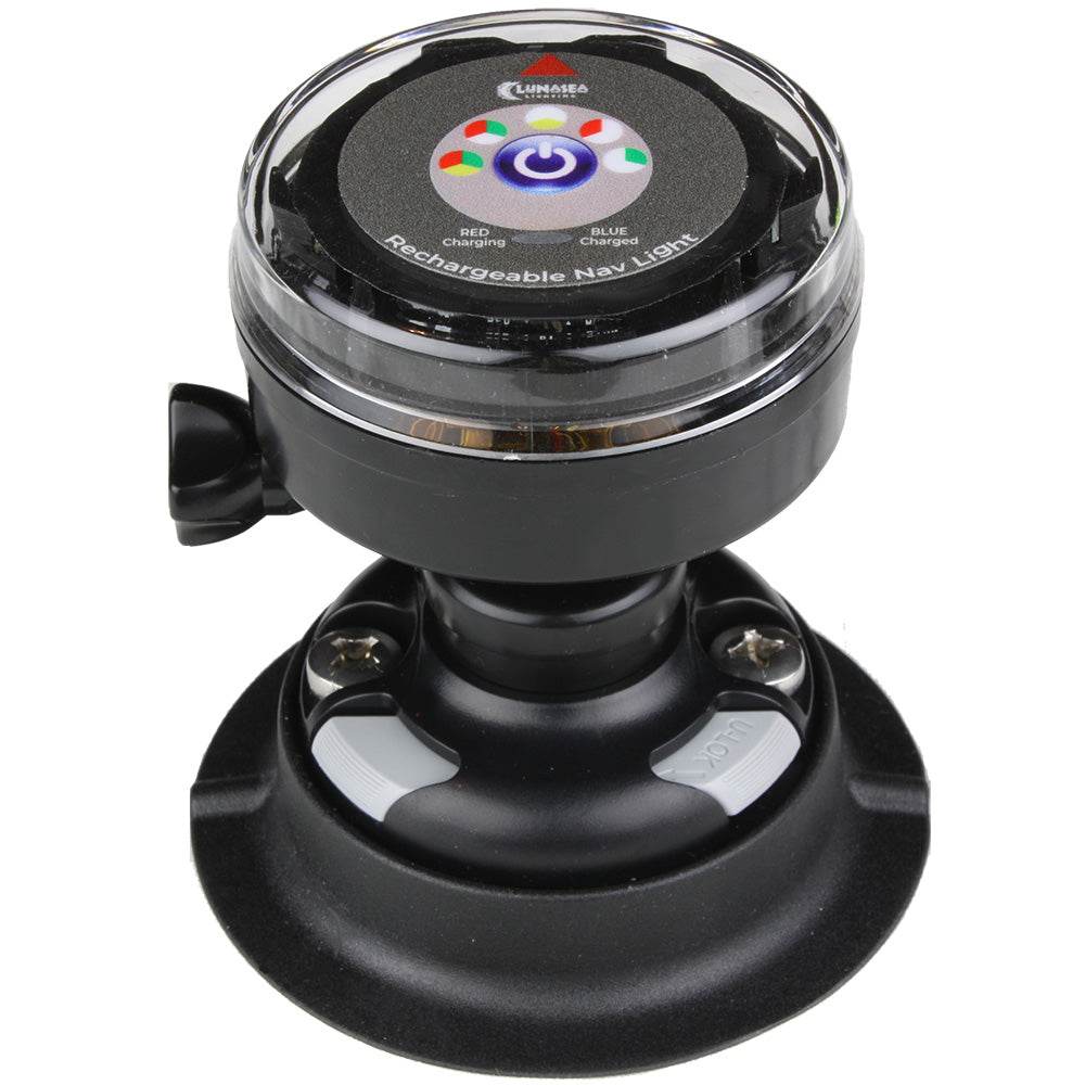 Suncoast Marine and Auto offers Lunasea Rechargeable Tri-Color Portable Navigation Light w/RailBlaza Quikport Mount - Black [LLB-72BK-UB-01]