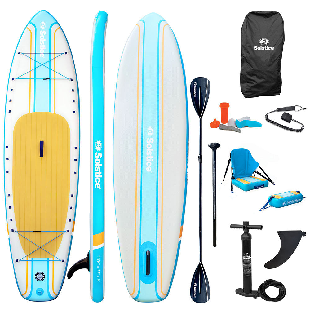 Suncoast Marine and Auto offers Solstice Watersports 10'6" Rambler Inflatable Stand-Up Paddleboard/Kayak 2-In-1 Kit w/Seat Convertible Paddle - Orange [36201]