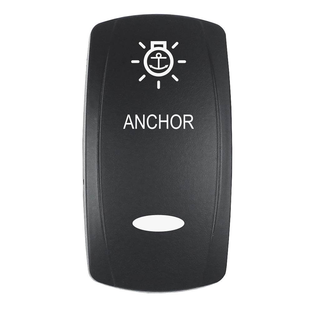 Suncoast Marine and Auto offers Pacer Actuator - 'ANCHOR' f/V Series Contura Switches - Black - Laser Etched (Top/Bottom Light) [EV2LE-ANC]