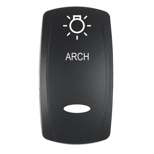 Suncoast Marine and Auto offers Pacer Actuator - 'ARCH' f/V Series Contura Switches - Black - Laser Etched (Top/Bottom Light) [EV2LE-ARCH]