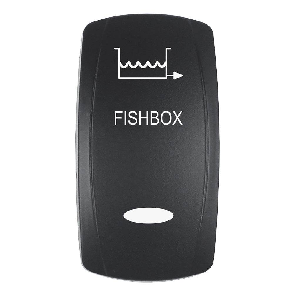 Suncoast Marine and Auto offers Pacer Actuator - 'FISHBOX' f/V Series Contura Switches - Black - Laser Etched (Top/Bottom Light) [EV2LE-FBX]