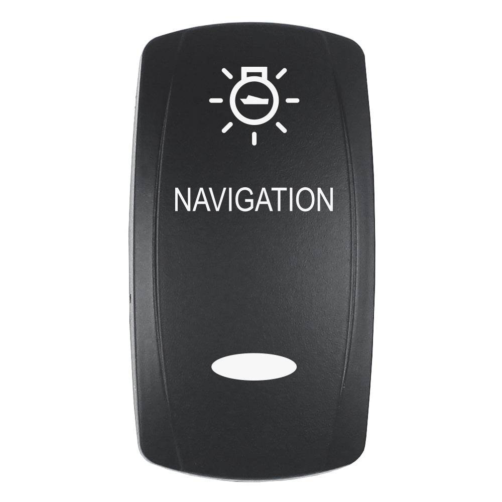 Suncoast Marine and Auto offers Pacer Actuator - 'NAVIGATION' f/V Series Contura Switches - Black - Laser Etched (Top/Bottom Light) [EV2LE-NAV]