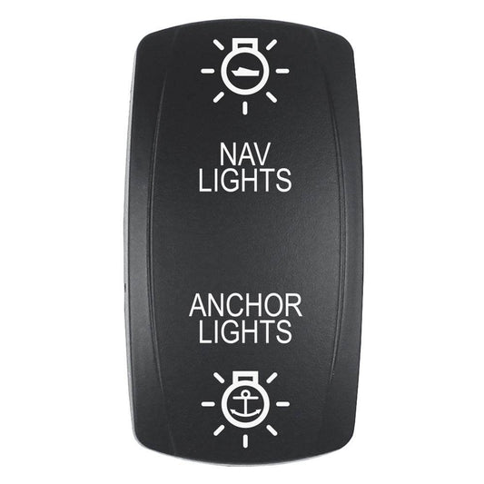 Suncoast Marine and Auto offers Pacer Actuator - 'NAV/ANC' f/V Series Contura Switches - Black - Laser Etched (Top/Bottom Light) [EV2LE-NAVANC]