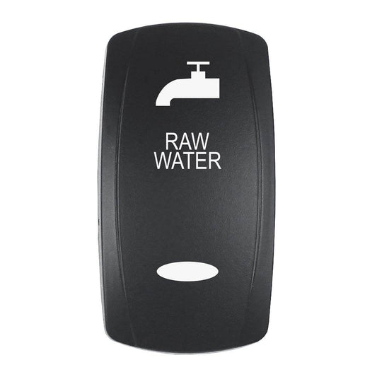 Suncoast Marine and Auto offers Pacer Actuator - 'RAW WATER' f/V Series Contura Switches - Black - Laser Etched (Top/Bottom Light) [EV2LE-RAW]