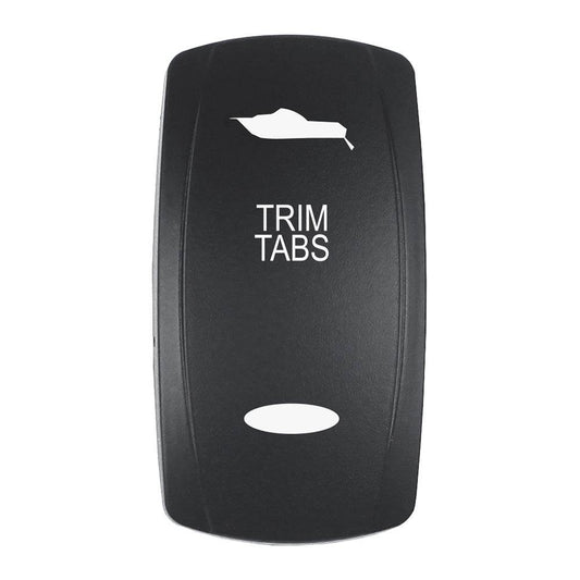 Suncoast Marine and Auto offers Pacer Actuator - 'TRIM TABS' f/V Series Contura Switches - Black - Laser Etched (Top/Bottom Light) [EV2LE-TRM]