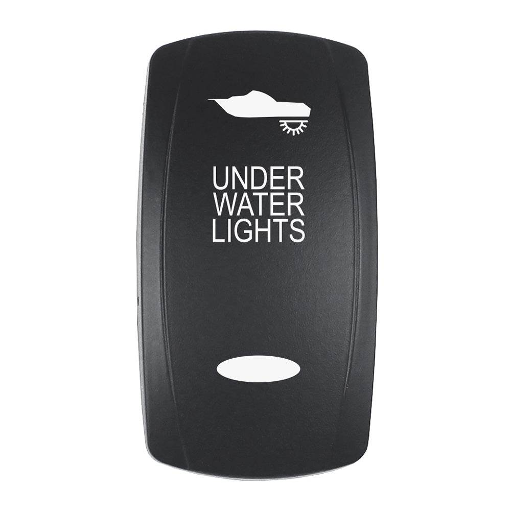 Suncoast Marine and Auto offers Pacer Actuator - 'UNDER WATER LIGHTS' f/V Series Contura Switches - Black - Laser Etched (Top/Bottom Light) [EV2LE-UW]