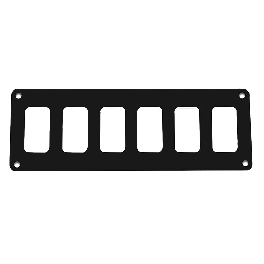 Suncoast Marine and Auto offers Pacer Switch Panel - 6 Switch 1 Row - 8" x 2.75" - Black Powder Coated Aluminum [PSC-61-BK]