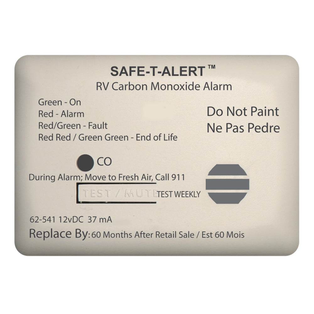 Suncoast Marine and Auto offers Safe-T-Alert 62 Series Carbon Monoxide Alarm - 12V - RV Surface Mount - White [62-541-WT]