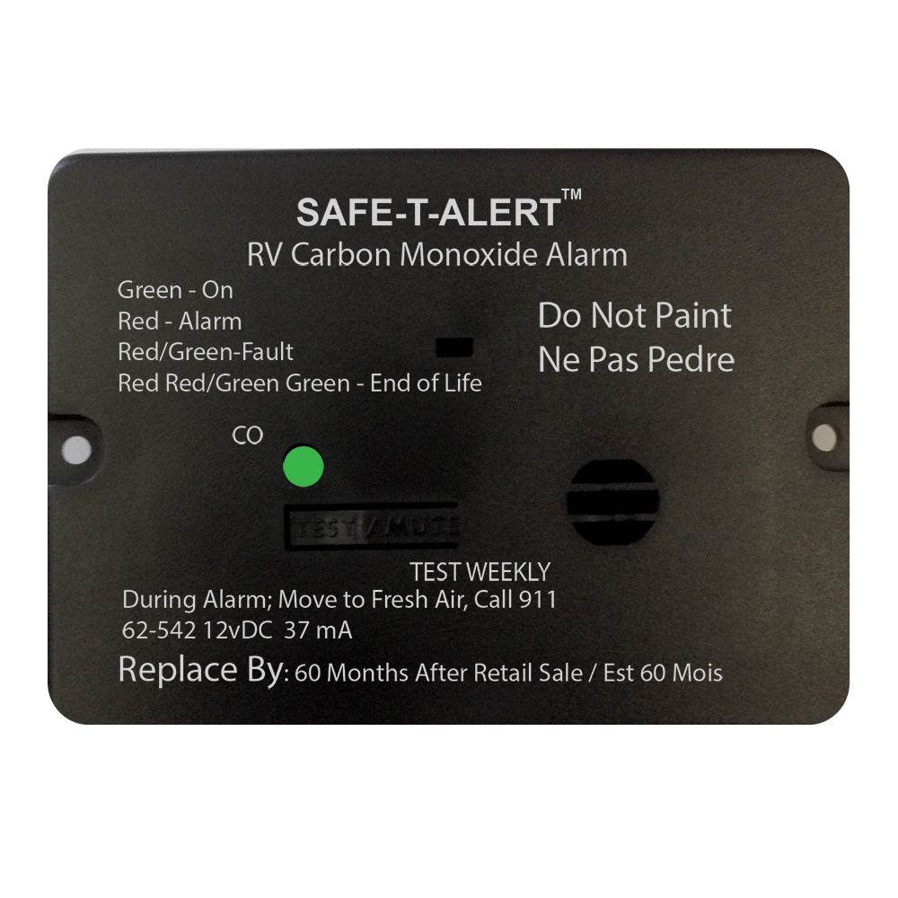 Suncoast Marine and Auto offers Safe-T-Alert 62 Series Carbon Monoxide Alarm - 12V - RV Flush Mount - Black [62-542-BL]