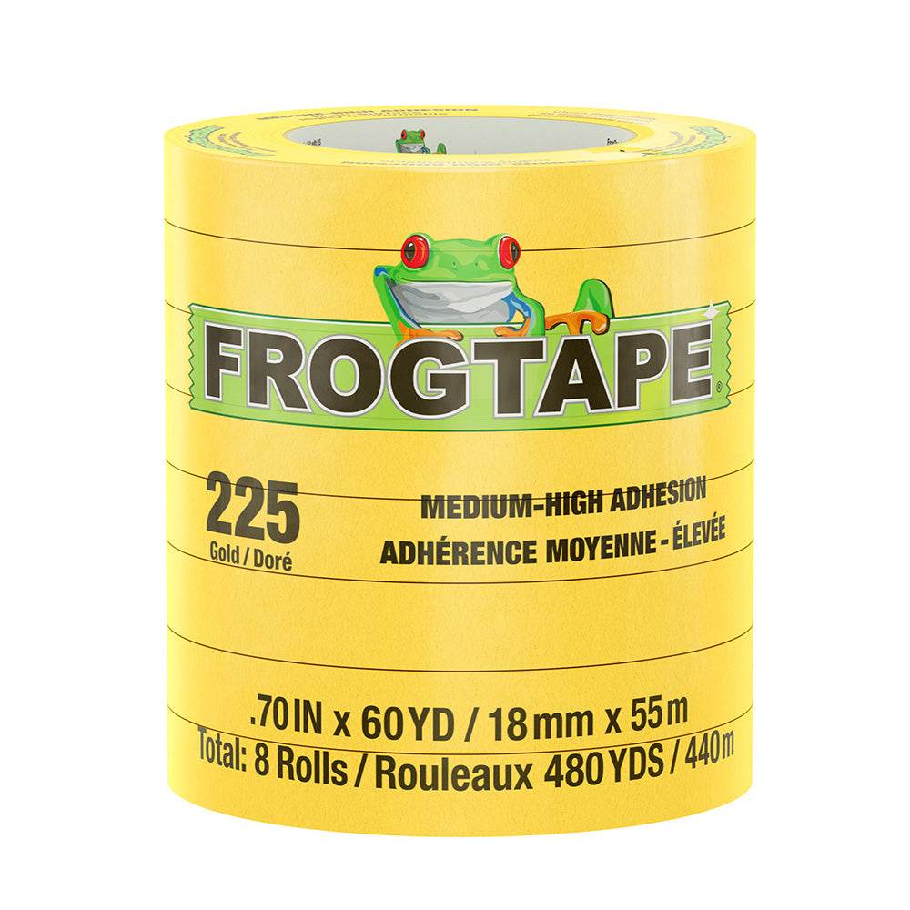 Suncoast Marine and Auto offers FrogTape CP 225 Medium-High Adhesion Masking Tape - 18MM x 55M x 8-Pack - Gold - Rated for 225F [105545]