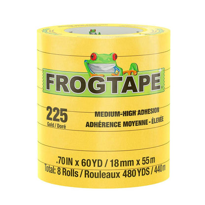 Suncoast Marine and Auto offers FrogTape CP 225 Medium-High Adhesion Masking Tape - 18MM x 55M x 8-Pack - Gold - Rated for 225F [105545]