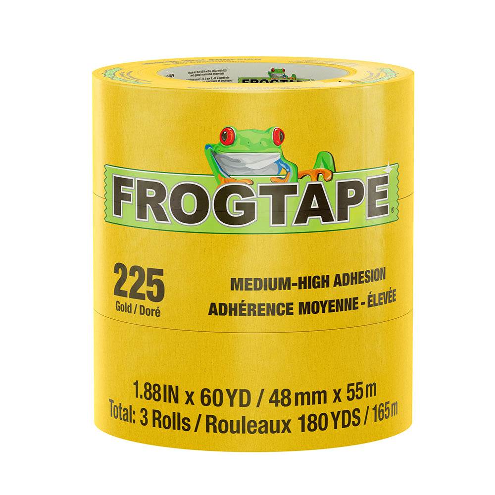 Suncoast Marine and Auto offers FrogTape CP 225 Medium-High Adhesion Masking Tape - 48MM x 55M x 3-Pack - Gold - Rated for 225F [105322]