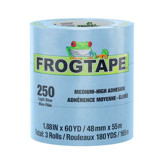 Suncoast Marine and Auto offers FrogTape CP 250 Medium-High Adhesion Masking Tape - 48MM x 55M x 3-Pack - Light Blue - Rated for 250F [105329]