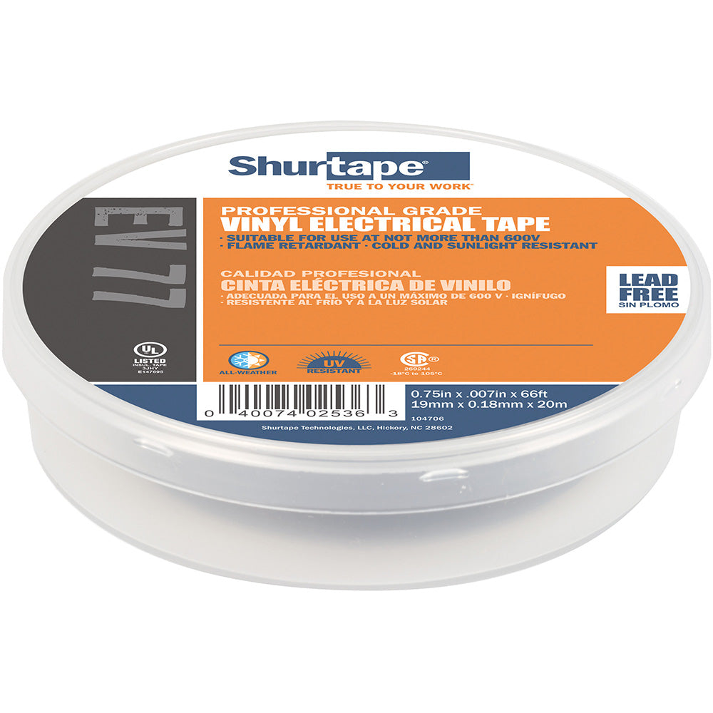 Suncoast Marine and Auto offers Shurtape EV 077B Professional Grade Black Electrical Tape f/Insulating Splicing - 3/4" x 66' - 10-Pack [104706]