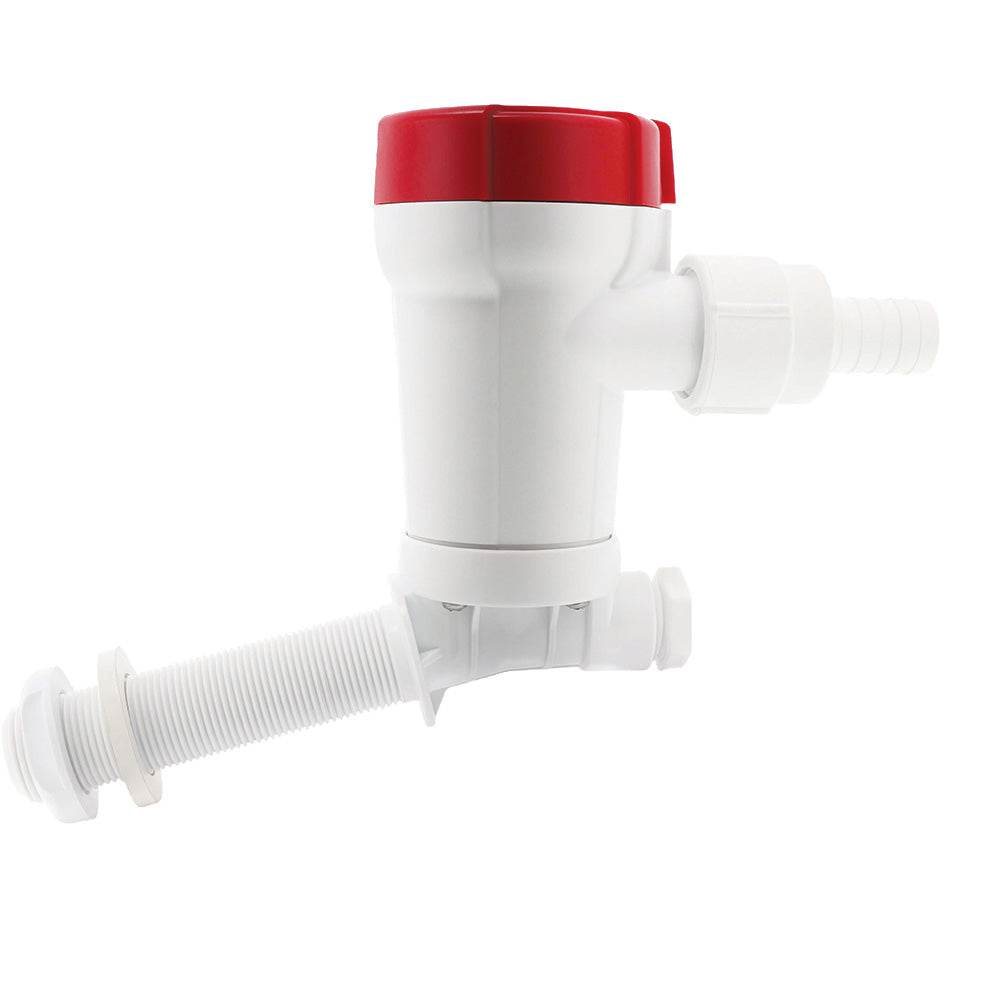 Suncoast Marine and Auto offers Rule 500 GPH Livewell Pump Angled Thru-Hull Inlet [601C]