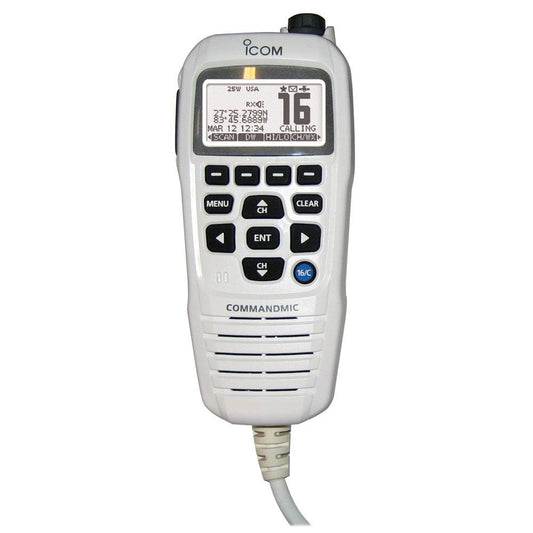 Suncoast Marine and Auto offers Icom HM195 CommandMic IV with White BlackLit LCD - Super White [HM195GW 62 EXP]