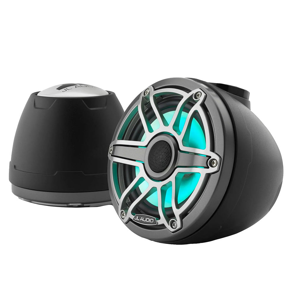 Suncoast Marine and Auto offers JL Audio M6 VeX Series 6.5" Enclosed Coaxial Speakers w/RGB LED Lighting Titanium Sports Grilles - M6-650VEX-Mb-S-GmTi-i [010-03261-00]