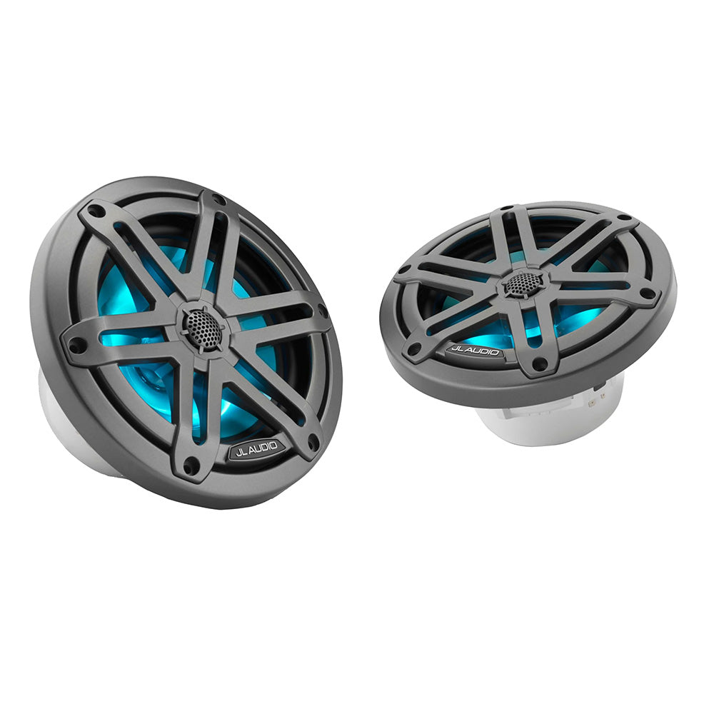 Suncoast Marine and Auto offers JL Audio M3 Series 6.5" Marine Coaxial Speakers w/Grey Metallic Sport Grilles w/RGB LED Lighting - M3-650X-S-Gm-i [010-03062-00]