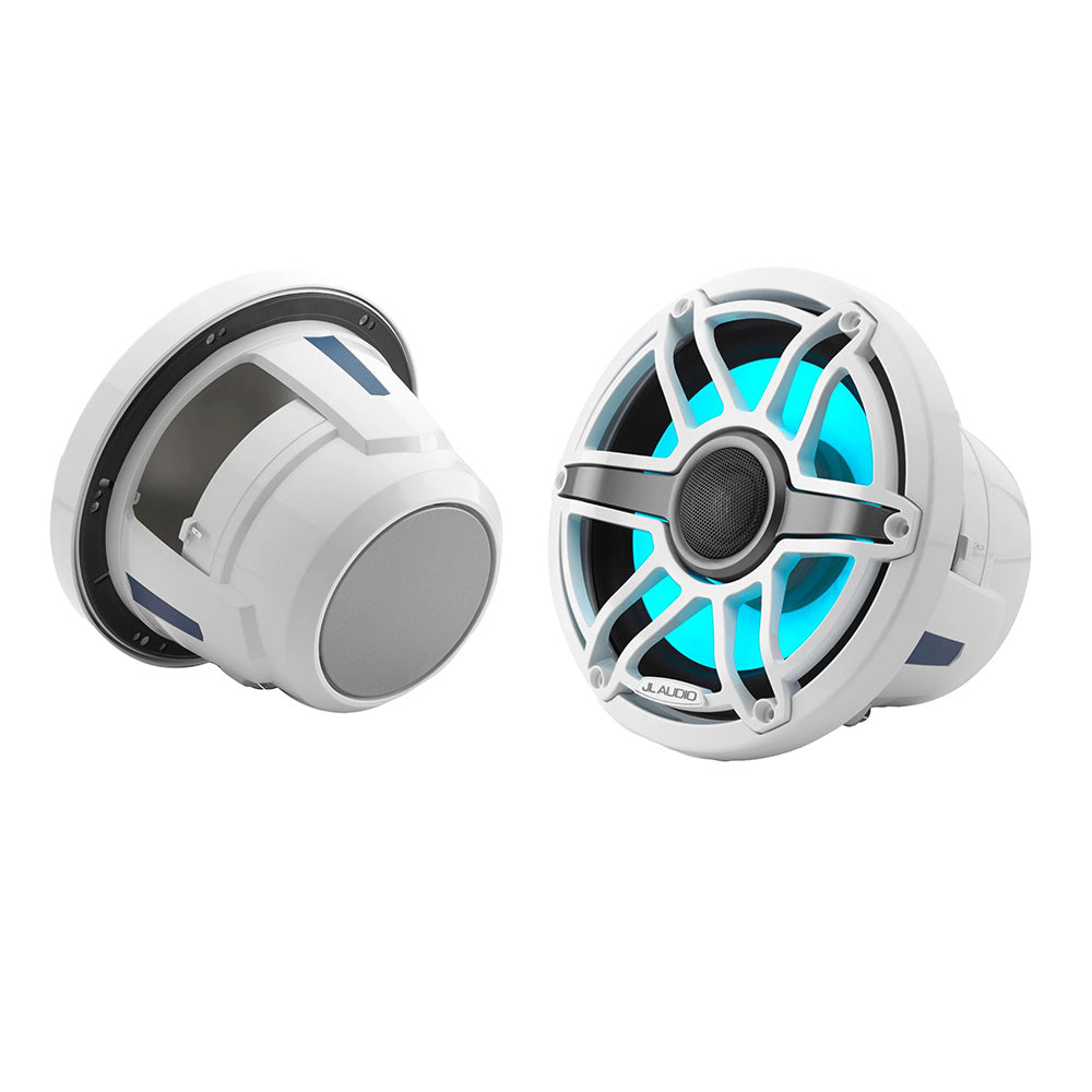 Suncoast Marine and Auto offers JL Audio M6 Series 8.8" Marine Coaxial Speakers w/Gloss White Sport Grille Transflective LED Lighting - M6-880X-S-GwGw-i [010-03095-00]