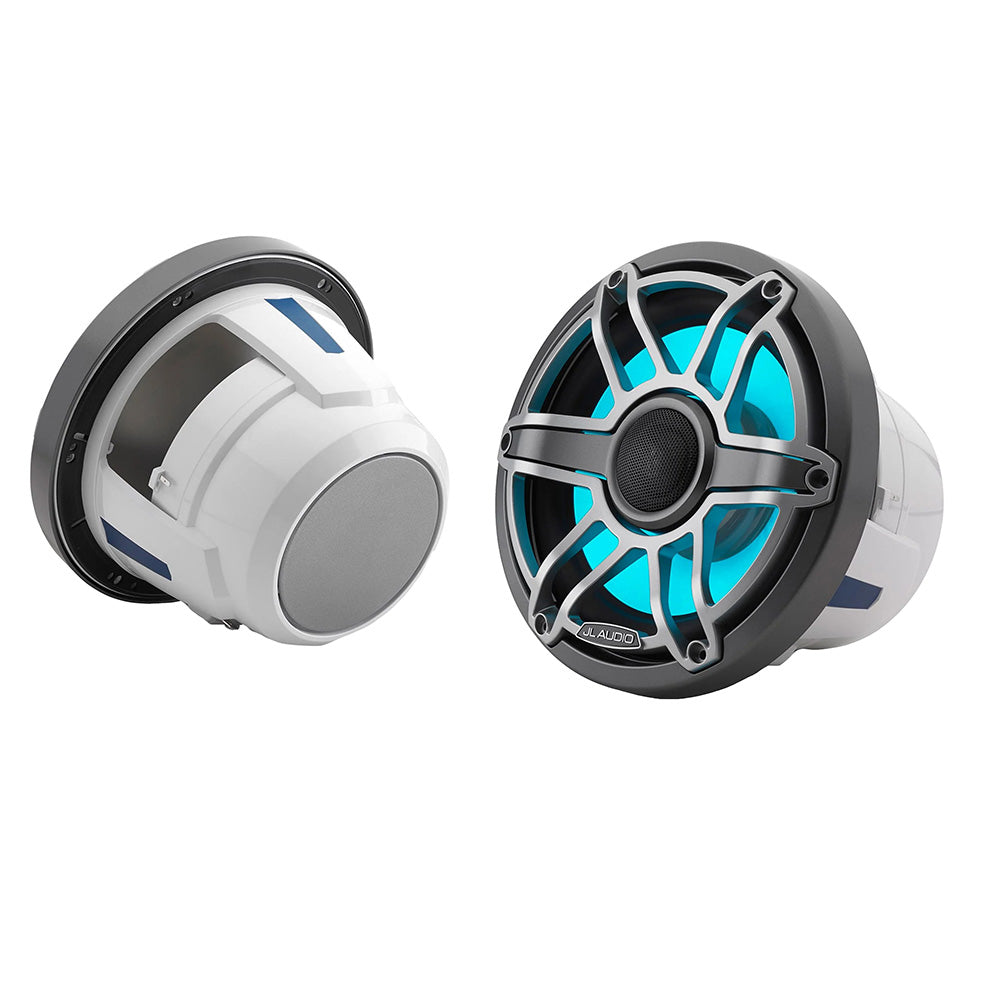 Suncoast Marine and Auto offers JL Audio M6 Series 8.8" Marine Coaxial Speakers w/Grey Metallic Sport Grille Transflective LED Lighting - M6-880X-S-GmTi-i [010-03099-00]