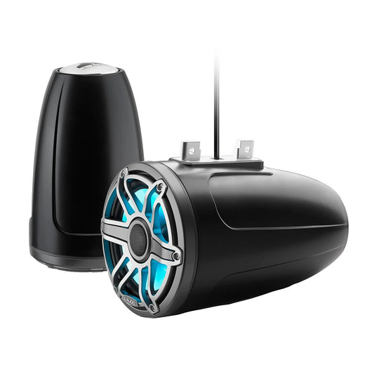 Suncoast Marine and Auto offers JL Audio M6 Series 7.7" Enclosed Tower Coaxial System w/Titanium Sport Grille Transflective LED Lighting - M6-770ETXv3-Sb-S-GmTi-i [010-03088-00]