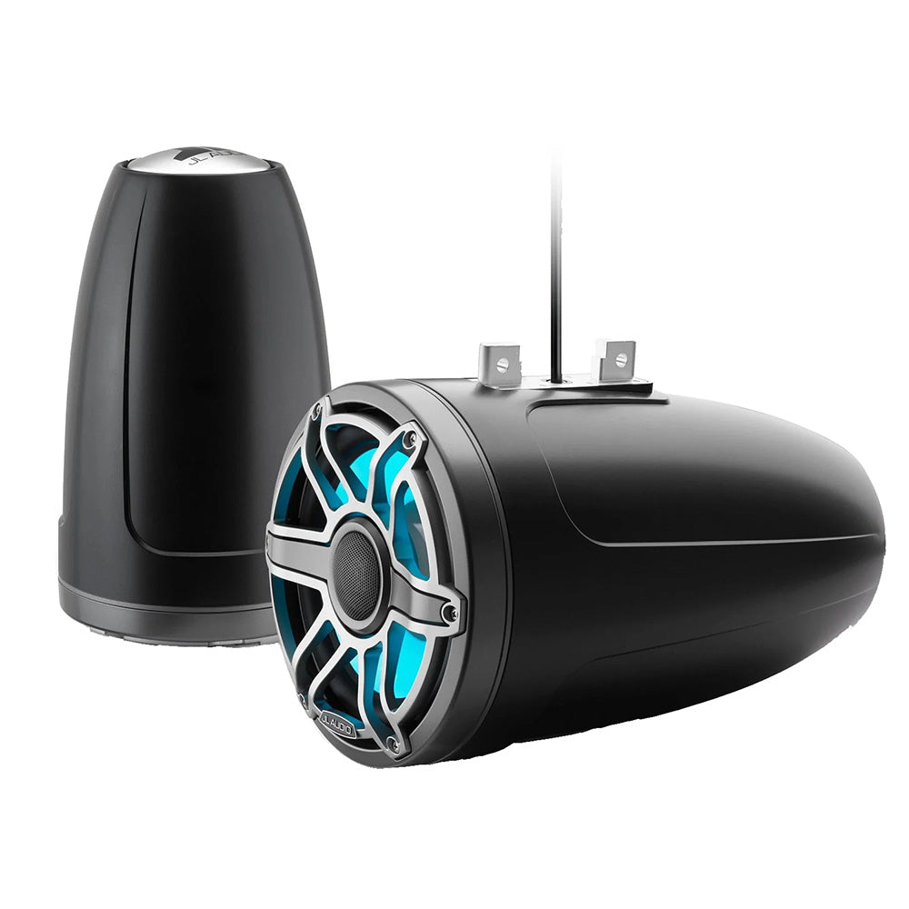 Suncoast Marine and Auto offers JL Audio M6 Series 8.8" Enclosed Tower Coaxial System w/Titanium Sport Grille Transflective LED Lighting - M6-880ETXv3-Sb-S-GmTi-i [010-03281-00]