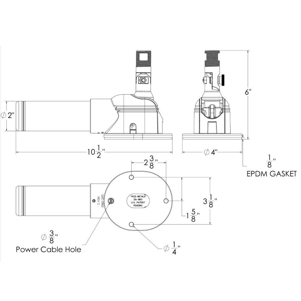 Suncoast Marine and Auto offers TACO Grand Slam 860 Electric VHF Antenna Mount [GS-860]