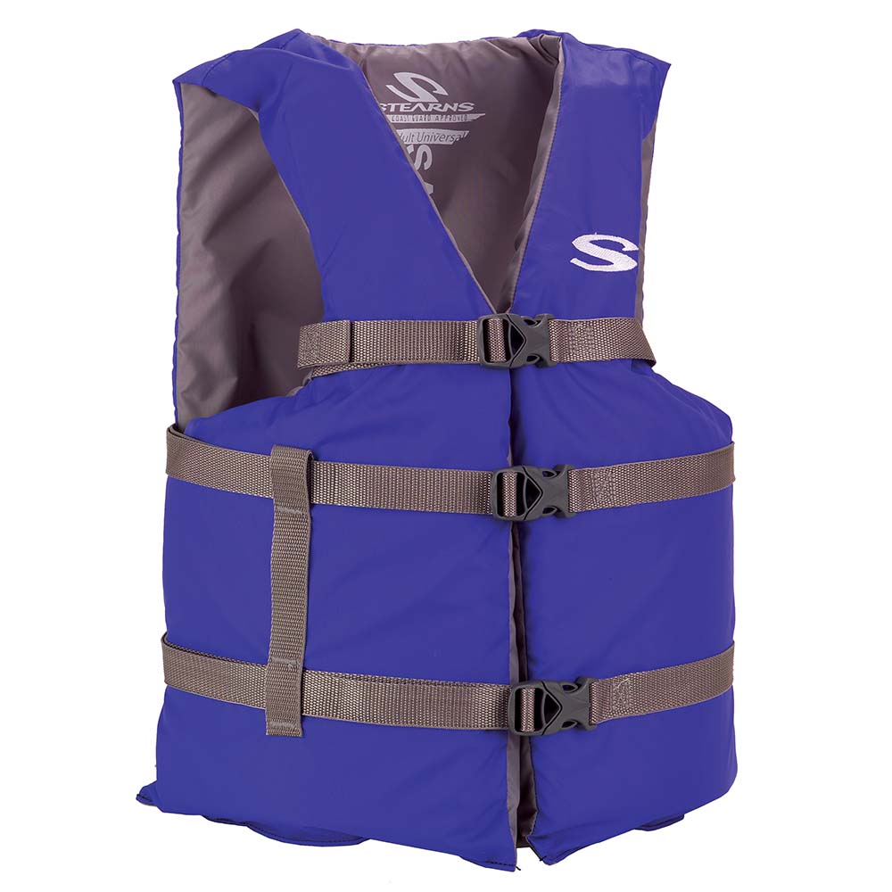 Suncoast Marine and Auto offers Stearns PFD 2001 Adult Boat Universal Blue Display for Adults Over 90lbs - Chest Size Of 50" [2160977]