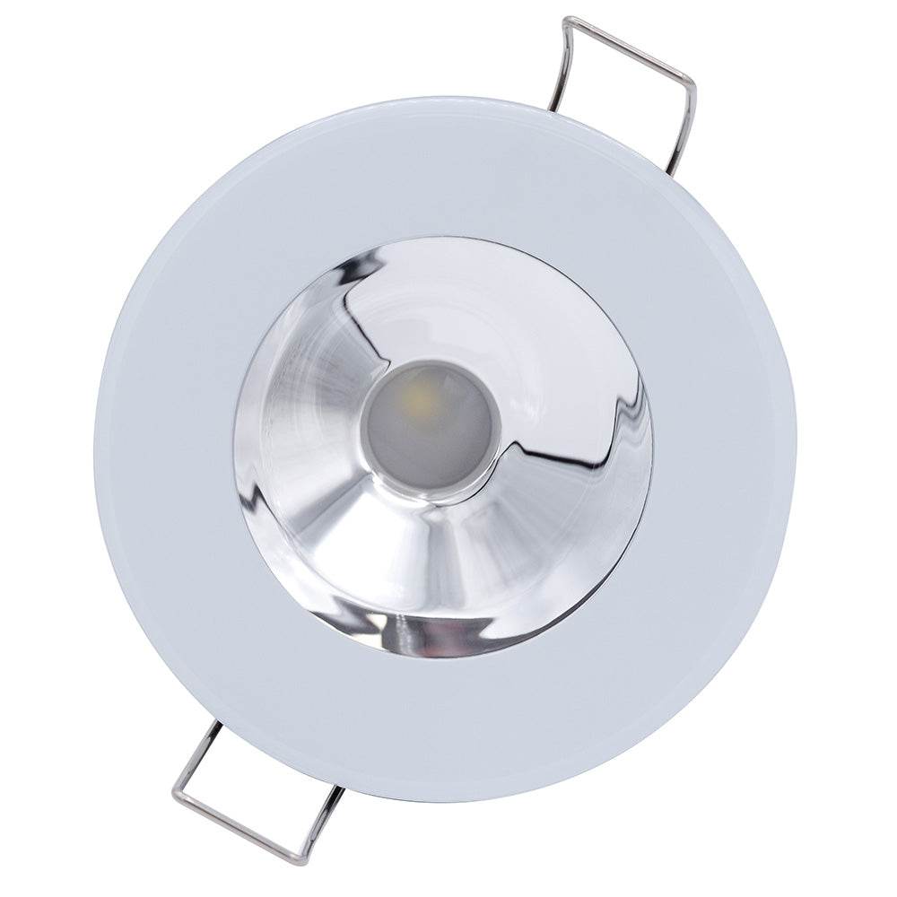 Suncoast Marine and Auto offers Lumitec Illusion Flush Mount LED Down Light - Spectrum RGBW - Warm White - White Housing - Chrome Reflector [117135]