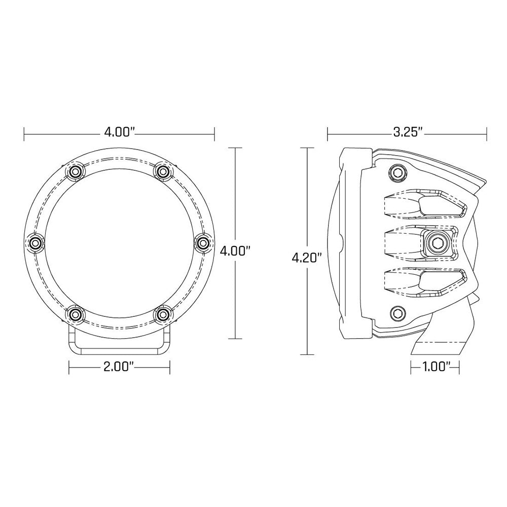 Suncoast Marine and Auto offers RIGID Industries 360-Series 4" LED SAE Fog Beam - Yellow/White - Set of 2 [36122]