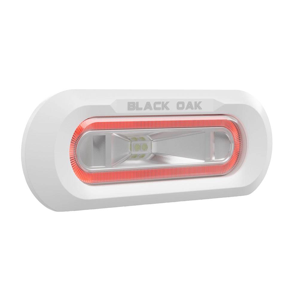 Suncoast Marine and Auto offers Black Oak Low Pro Marine Spreader Light - Flush Mount - White Housing - Red LED [MLPS-FR]