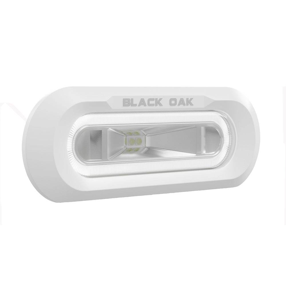 Suncoast Marine and Auto offers Black Oak Low Pro Marine Spreader Light - Flush Mount - White Housing - White LED [MLPS-FW]