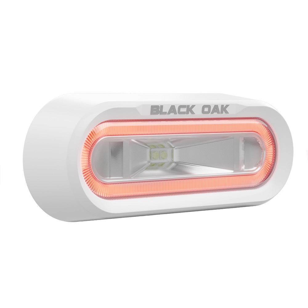 Suncoast Marine and Auto offers Black Oak Low Pro Off Road Spreader Light - Bracket Mount - White Housing - Red LED [MLPS-R]