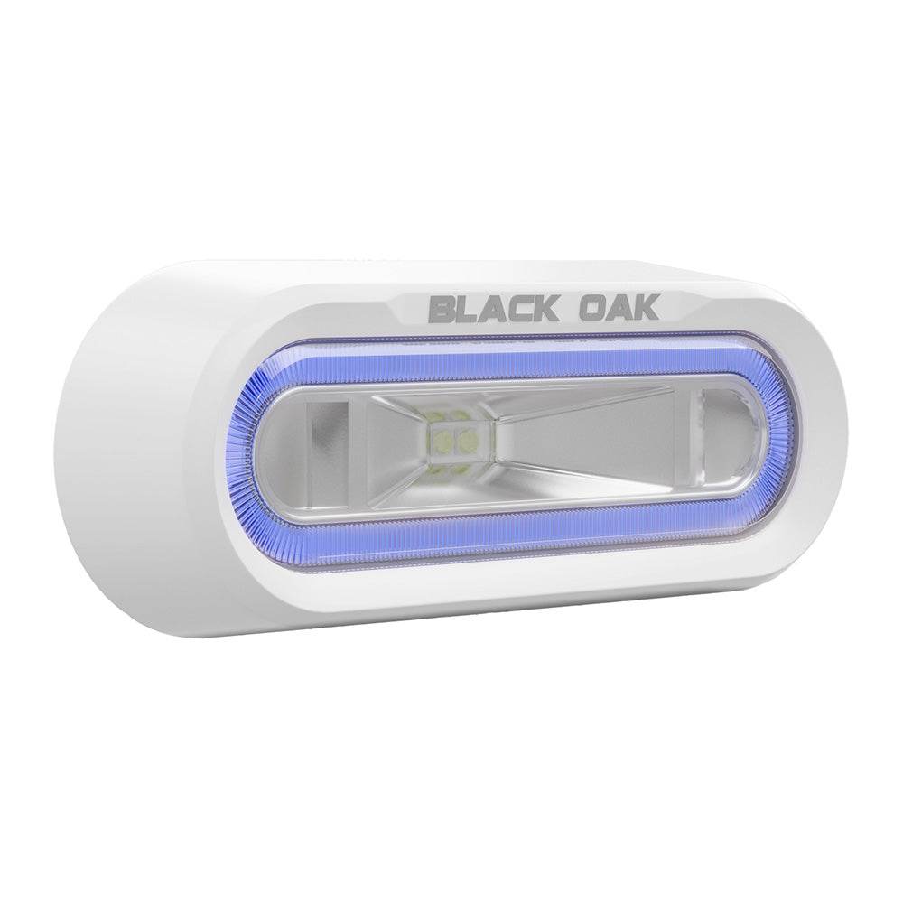 Suncoast Marine and Auto offers Black Oak Low Pro Off Road Spreader Light - Bracket Mount - White Housing - Blue LED [MLPS-B]