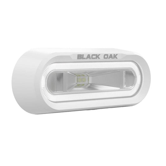 Suncoast Marine and Auto offers Black Oak Low Pro Off Road Spreader Light - Bracket Mount - White Housing - White LED [MLPS-W]