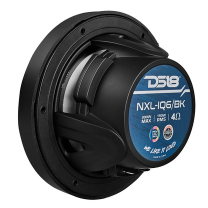 Suncoast Marine and Auto offers DS18 6.5" 2-Way Coaxial Marine Speakers w/Digital LED Lights Bullet Tweeter - Black - 150W, 4-Ohm [NXL-IQ6/BK]