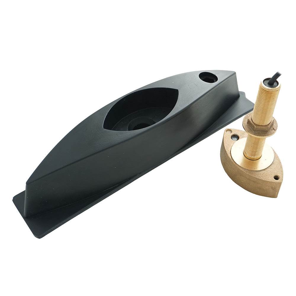 Suncoast Marine and Auto offers Echonautics Bronze Stem Thru-Hull CW Dual-Frequency Transducer w/Fairing Block - 600W, 50/200 kHz [CB101D600CW-FB]