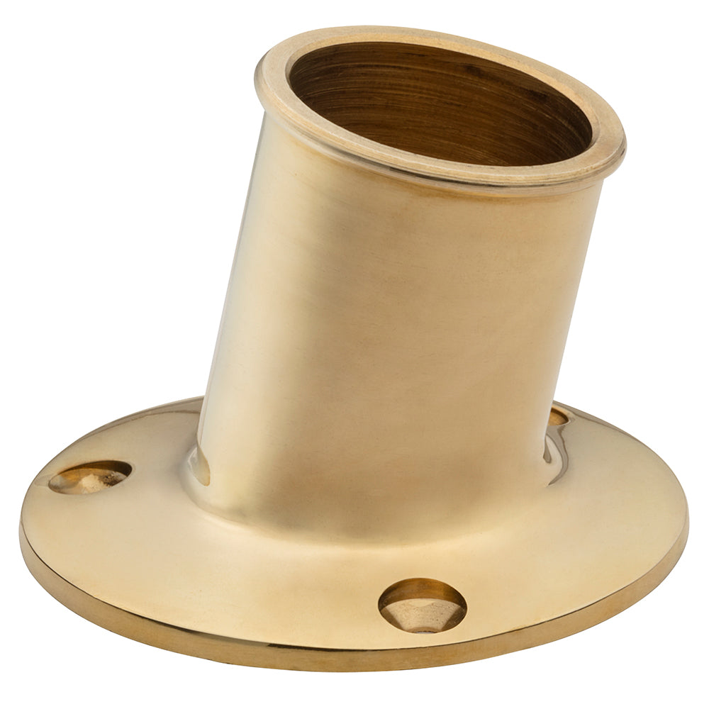 Suncoast Marine and Auto offers Whitecap Top Mount Flag Pole Socket 1-1/4" ID - Polished Brass [S-5003BC]